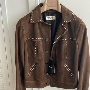 BNWT SAINT LAURENT STUDED SUEDE JACKET